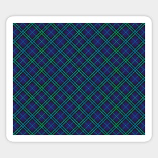 Pretty Simple Check Pattern Stripes Shades of Blue Turquoise Green Sticker
